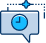 Chat bubble with clock logo